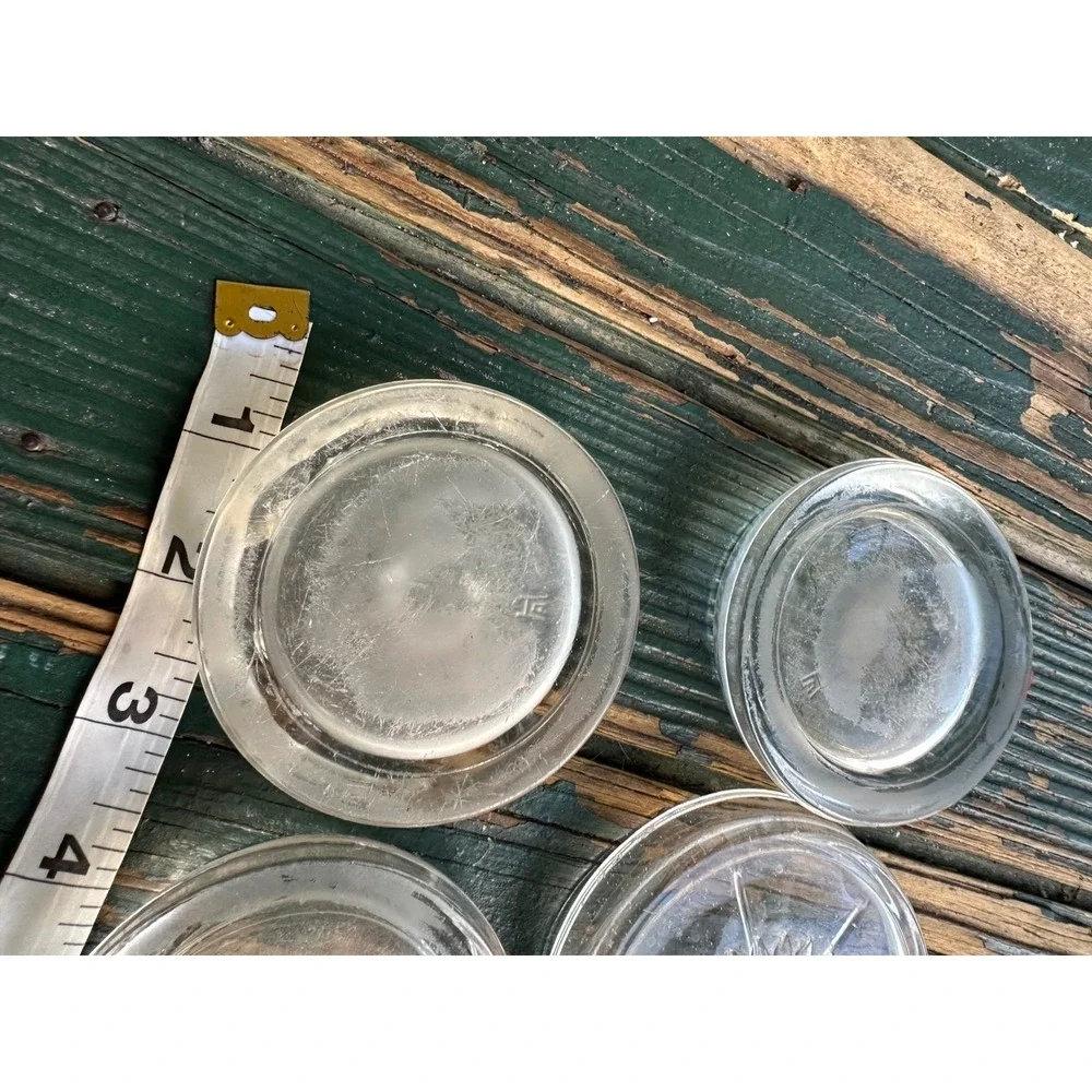 Vintage Hazel Atlas Glass Furniture Coasters Set‎ of 8 Starburst Clear Glass